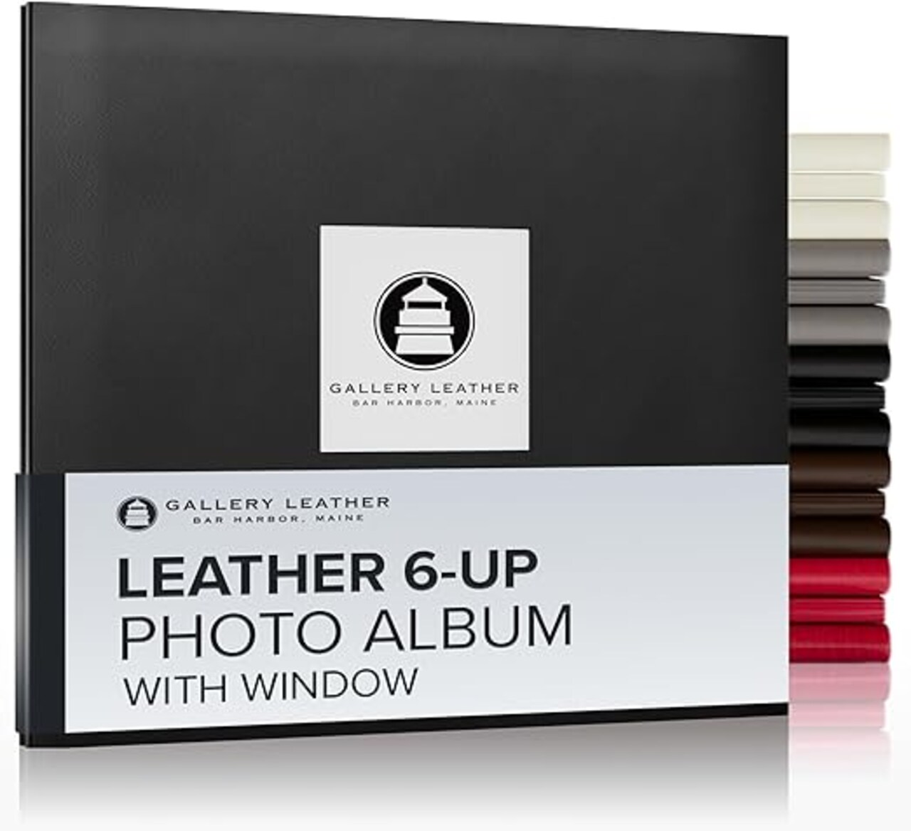 Gallery Leather Yarmouth 6 UP Photo Albums, Holds 4x6” photos, Bonded Leather, Post-Bound, 20 pages, - 12.75" x 14.5"